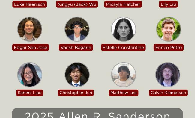 Photos of the 12 winners of the Allen R. Sanderson Economics Prize